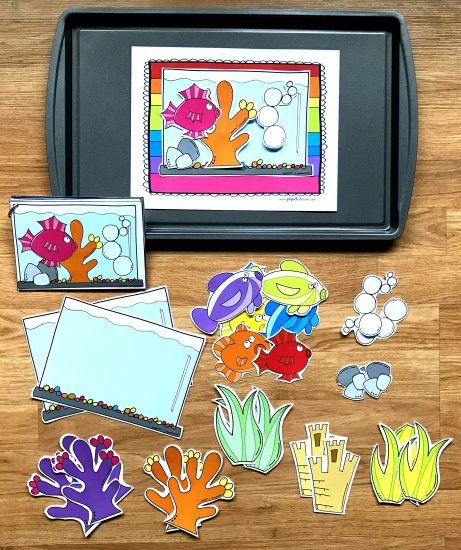 Build a Fish Tank Center Activities - Click Image to Close Cookie Sheet Activities, Early Learning Activities, File Folder Games, Center Activities, Folder Games, Counting Activities, Busy Bags, Spring Activities, Gone Fishing