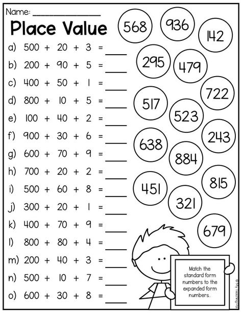 Place Value Worksheets, Mathematics Worksheets, Math Place Value, 2nd Grade Math Worksheets, 2nd Grade Worksheets, Addition Worksheets, Math Work, Summer Activity, Kids Math Worksheets