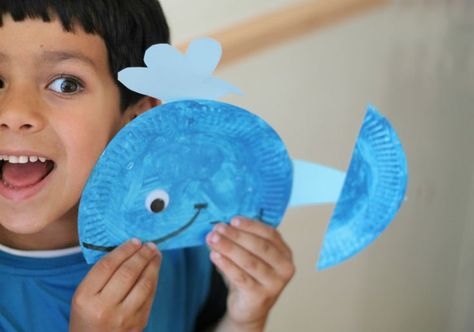 Ocean And Sea Life Theme Preschool, Preschool Octopus Craft, Ocean Creatures Crafts, Sea Creature Crafts For Kids, Octopus Crafts For Kids, Paper Plate Whale, Ocean Kids Crafts, Ocean Animal Crafts, Whale Crafts