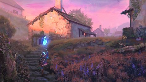 ArtStation - Breath of the Wild 3: Village , Joanne Tran Zelda Breath Of The Wild Scenery, Hyrule Landscape, Breath Of The Wild Landscape, Loz Aesthetic, Breath Of The Wild Wallpaper, Kakariko Village, Zelda Fanart, Wild Landscape, Wallpaper Computer