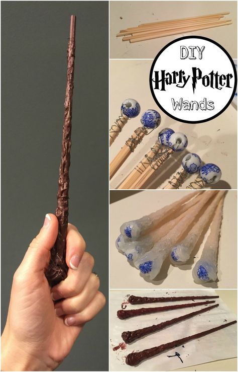 DIY Harry Potter Wands - Chopsticks, Wire, Beads, Hot Glue, Paint Harry Potter Bachelorette Party Favors, Gothic Harry Potter Wedding, Harry Potter Homecoming Theme, Make Harry Potter Wands, Wands Diy, Diy Wands, Harry Potter Motto Party, Diy Harry Potter Wands, Harry Potter Weihnachten