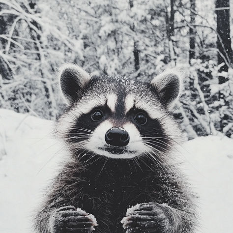 Snow Raccoon Cute Raccoon Aesthetic, Cute Raccoons, Cute Raccoon, Wallpaper Space, Racoon, New Room, White