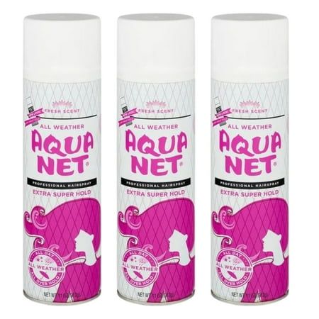 Aqua Net Professional Hairspray - Extra Super Hold Fresh Scent 11 oz |3 Pcs per Pack Aqua Net, 90s 00s, Hold On, Skin