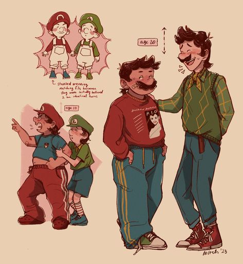 “Growing up together 🌱” Luigi Fanart, Mario Comics, Luigi's Mansion 3, Movie Fanart, Mario Fan Art, Super Mario And Luigi, Artsy Pictures, Super Mario Art, Nintendo Art