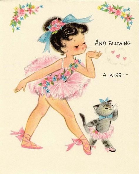 Arte Indie, Vintage Birthday Cards, Vintage Birthday, Oui Oui, Vintage Greeting Cards, Vintage Cartoon, 로고 디자인, Vintage Cards, Cute Illustration