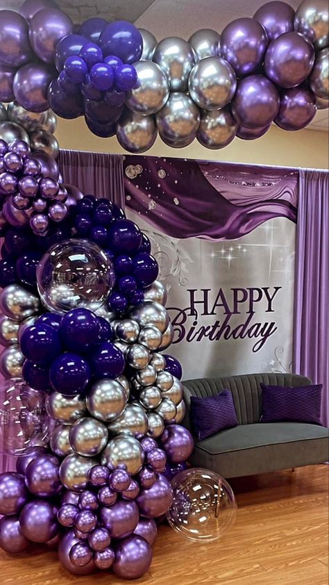 Purple Balloon Garland, Purple Balloon, Fantasy Party, Frontal Hair, Wedding Purple, Purple Balloons, Hair Aesthetic, Bouquet Arrangements, Balloon Bouquet