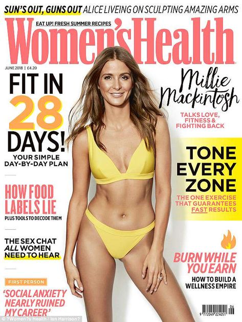 Millie Mackintosh sizzles in swimwear for Women's Health cover | Daily Mail Online Adele Weight, Health Magazine Cover, Millie Mackintosh, Womens Health Magazine, Women Health, Fitness Magazine, Good Healthy Snacks, Health Eating, Health Magazine