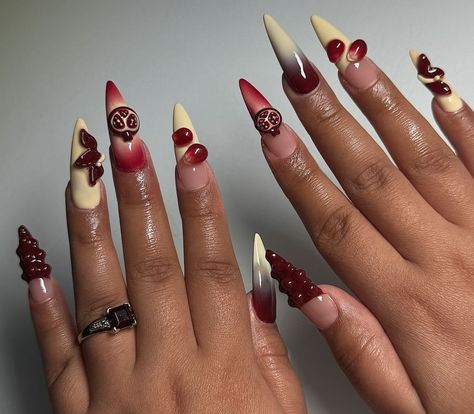 Long Stiletto Nails, Short Almond Nails, Birthday Nails, Autumn Nails, Dream Nails, Nail Art Summer, 3d Nails, Stiletto Nails, Glue On Nails