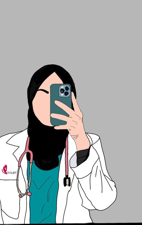 Doctor Profile Picture, Hijab Doctor, Doctor Profile, Doctor Illustration, Doctor Drawing, Medical Student Motivation, Princess Wallpaper, Business Card Design Creative, Caligraphy Art