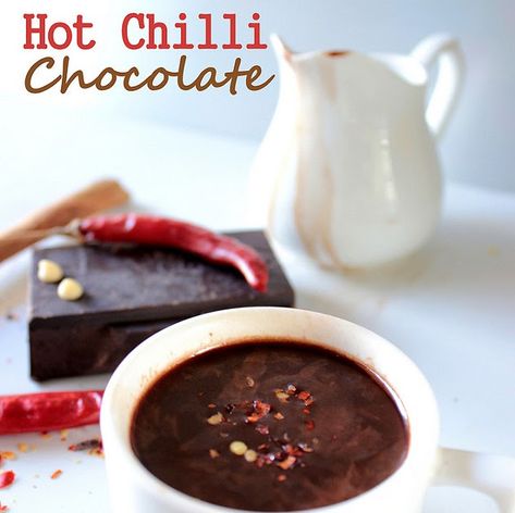 chilli chocolate drink, hot chocolate Hot Chili Recipe, Chilli Soup, Spicy Hot Chocolate, Spicy Chilli, Indian Vegetarian Recipes, Chocolate Chili, North Indian Recipes, Hot Chocolate Drinks, Hot Chocolate Recipe