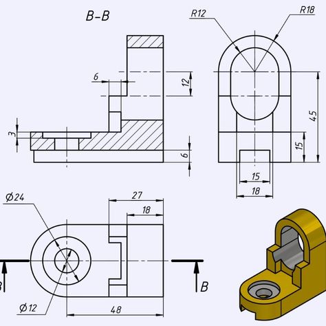 I will design 2d technical drawing and 3d cad model on solidworks Solidworks Drawings, Cad Cam Design, Solidworks Tutorial, Engineering Drawing, Isometric Drawing, Cad Cam, Drawing Exercises, 3d Tutorial, Cad Design