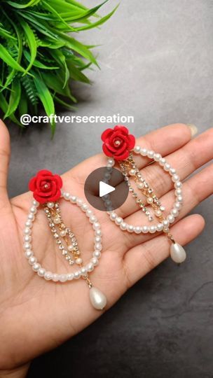 5.5K views · 254 reactions | diy beautiful Korean earrings 🥰❤️#shorts#diyearrings#diycrafts#creative#koreanearrings#viral#diy#kundan#kundanearrings#kundanjewellery#trending#trendingjewellery #trendingearrings#reels#reelsvideo#koreanearrings#beads#pearls#earrings | Easy Craftby Sania | mauvision · Suniyan x Tere Naina Tere Naina, Korean Earrings, Pearls Earrings, Pearl Earrings, Beads