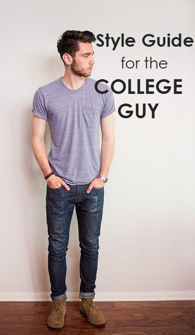 Listen up, boys. Now that you're a college guy, many things are going to change. You might be looking to change your style to reflect your new-found manhood that came to you in the form of an acceptance letter. You are an adult now, so it's time to put... #MensFashionTrendy Mens College Fashion, College Outfits Men, College Outfits Casual, College Outfits Comfy, Young Mens Fashion, Change Your Style, Fall College Outfits, College Outfits Summer, College Guys