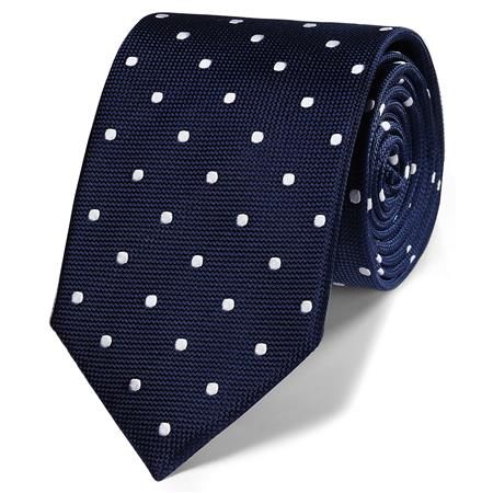 Classic navy and white spot tie Mens Fashion Dressy, Ties Mens Fashion, Dress Shirt And Tie, Mens Ties, Tie Men, Mens Fashion Watches, Charles Tyrwhitt, Elegant Man, Mens Accessories Jewelry