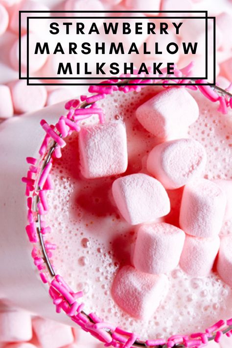 Marshmallow Milkshake, Non Bake Desserts, Apple Fries, Homemade Milkshake, Strawberry Marshmallow, Marshmallow Recipes, Creamy Vanilla Ice Cream, Best Milkshakes, Spring Food