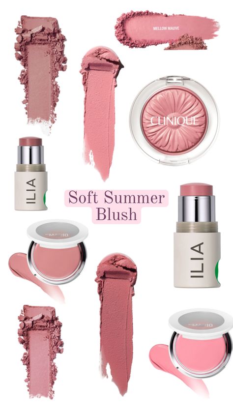 Soft Summer Makeup Tutorials, Soft Summer Eye Makeup, True Summer Blush, Soft Summer Makeup Palette, Soft Summer Blush, Soft Summer Makeup Looks, Summer Transformation, Estate Soft, Pear Shaped Face