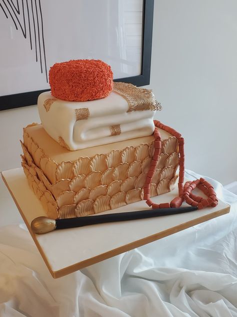 Nigerian Traditional Cake Designs, Traditional Wedding Cakes In Nigeria, Nigerian Traditional Wedding Cake, Nigerian Traditional Wedding, Shirt Cake, Traditional Wedding Cakes, Traditional Wedding Cake, Simple Birthday, Rustic Traditional