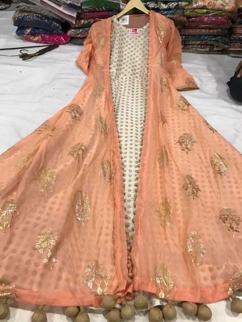 Long Jacket Dresses, Pakistani Dresses Casual, Desi Clothes, Indian Gowns Dresses, Indian Gowns, Party Wear Indian Dresses, Dress Indian Style, Fancy Dress Design, Pakistani Dress Design