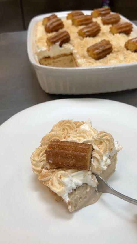 Savannah (@4s4a4v) posted on Instagram: “Churro Tres Leches 🤸‍♂️🎡” • May 20, 2022 at 12:43am UTC Churro Tres Leches Cake, Creamy Churro Cheesecake, Churros Tres Leches Cupcakes, Churro Flavored Desserts, Churro Cheesecake For Party, Churros Spain, Tres Leches Cake, Tres Leches, Dessert Drinks