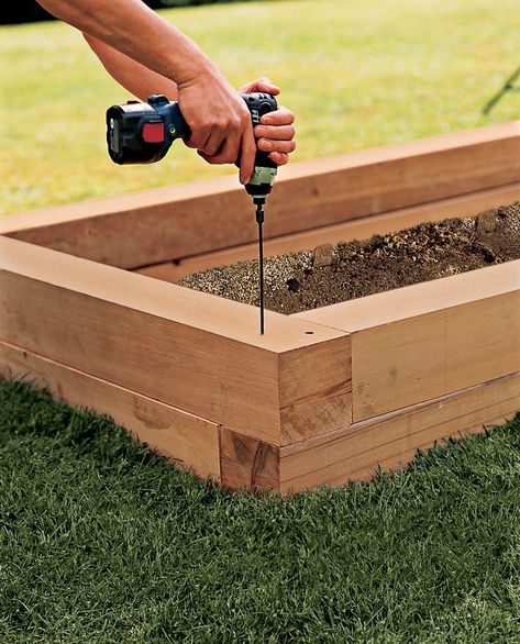 How to Build A Raised Planting Bed - This Old House Raised Garden Bed Plans, Raised Planter Boxes, Raised Flower Beds, Vegetable Garden Raised Beds, Building A Raised Garden, Diy Planter Box, Diy Raised Garden, Raised Garden Beds Diy, Raised Planter