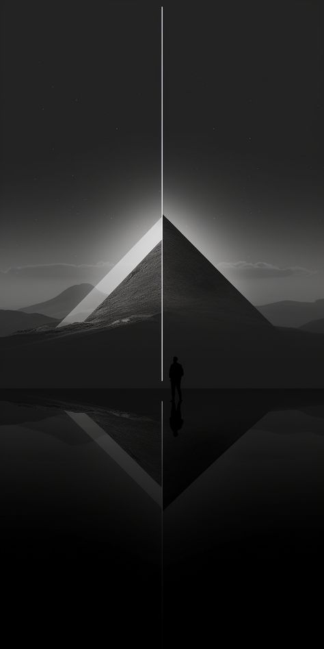 Black Pyramid Wallpaper, Pyramid Wallpaper, Black And White Iphone Wallpaper, Iphone Wallpaper Scenery, White Iphone Wallpaper, Mkbhd Wallpapers, Electric Product, Black And White Wallpaper Iphone, Supreme Iphone Wallpaper