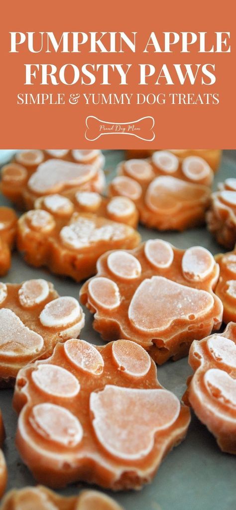 Frosty Paws Recipe Frozen Dog Treats, Frozen Apple Treats For Dogs, Puppy Treats Homemade Easy Pumpkin, Homemade Frosty Paws, Homemade Apple Dog Treats, Pumpkin Dog Treats Easy Frozen, Pumpkin Yogurt Dog Treats Frozen, Puppy Treats Homemade Pumpkin, Pumpkin Puree Dog Treats Frozen