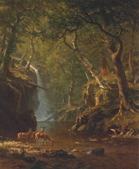 Albert Bierstadt (1830-1902) Albert Bierstadt Paintings, معرض فني, Lukisan Lanskap, Century Painting, Albert Bierstadt, Air Terjun, Forest Painting, Seni Cat Air, January 7