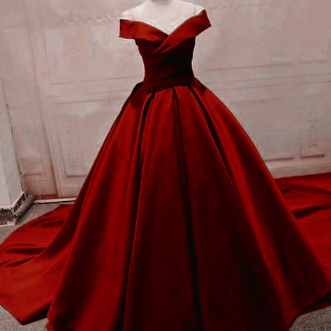 Red Bridal Dress Gowns Wedding, Ruby Dress Gowns, Deep Red Ball Gown, Red Mascarade Dresses, Red Ballgown Dress, Red Ballgown Aesthetic, Red Debut Gown, Red Bridal Dress Gowns, Red Ball Gown Elegant