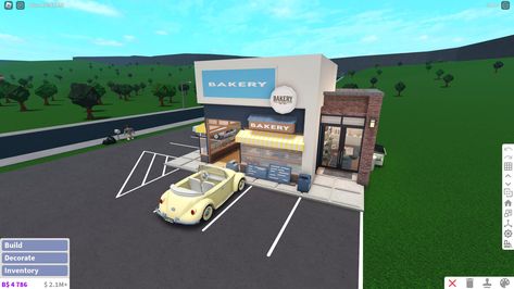 Bloxburg Cafe Parking Lot, Bloxburg Street Layout, Bike Rack Bloxburg, Bloxburg Drive Thru, Bloxburg Town Ideas, Bloxburg Towns, Bloxburg Rp, Bloxburg Designs, Luxury House Floor Plans