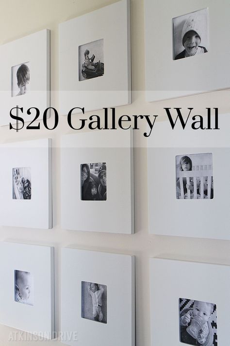 I made this 9-frame black and white gallery wall for less than $20! Keep reading to learn how you can make one, too! Black And White Gallery Wall, Ikea Deco, Dc Living, White Gallery Wall, Monte Alto, Photowall Ideas, Ikea Ideas, Black And White Photos, Birthday Idea