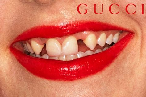 Lipstick Ad, Gucci Makeup, Gucci Beauty, Best Red Lipstick, Loose Tooth, Perfect Teeth, Martin Parr, Cannes Lions, Beauty Marketing