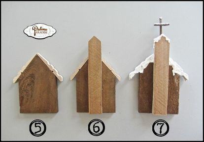 Rustic Pallet Wood Church Ornaments | Hometalk Church Ornaments, Country Churches, Wood Pallet Wall, Rustic Ornaments, Church Crafts, Scrap Wood Projects, Wooden Houses, Country Church, Christmas Wood Crafts