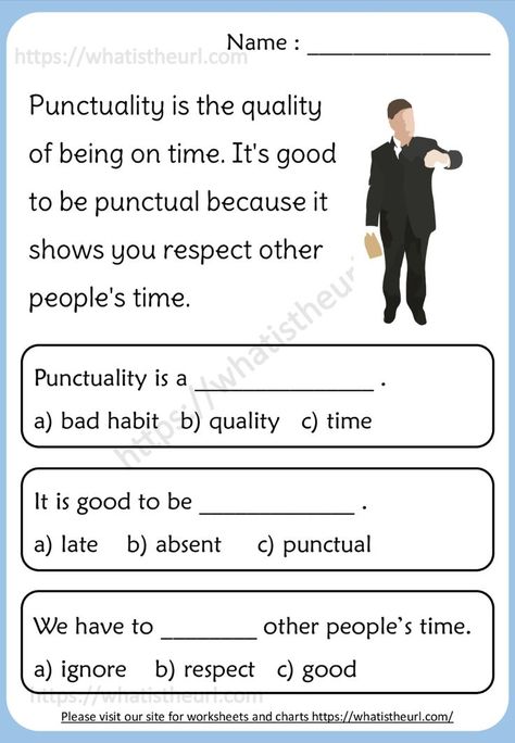 In this reading comprehension, the students will read about Punctuality, Curiosity, Empathy and Creativity.  These are some of the important qualities a kid needs. Please download the PDF Reading Comprehension for kids-Exercise 40 Kids Exercise, Teaching Growth Mindset, Reading Comprehension For Kids, English For Beginners, Reading Comprehension Passages, Comprehension Passage, Comprehension Worksheets, Reading Comprehension Worksheets, Worksheets For Kids