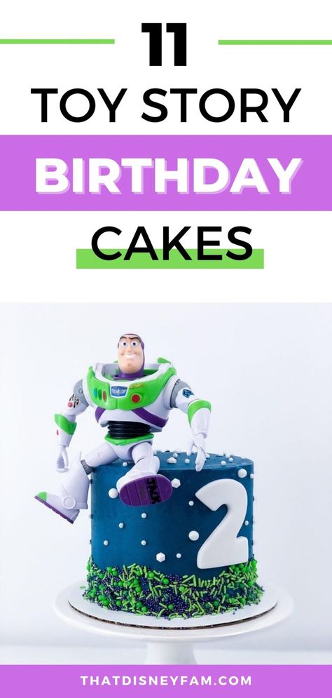 11 Toy Story Birthday Cakes That Are Beyond Cute - That Disney Fam Woody And Buzz Cake Ideas, Buzz Lightyear Cake Buttercream, Toy Story Cake Ideas Buttercream, Easy Diy Toy Story Cake, Buzz Lightyear Cake Ideas, Woody And Buzz Cake, Toy Story Cake Simple, Toy Story Birthday Cake Simple, Simple Toy Story Cake Ideas