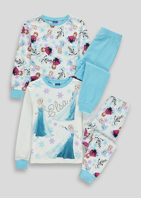 Kids Frozen 2 Pack Pyjama Set (2-9yrs) – Blue – Matalan Superhero Clothes, Tough Clothes, Cartoon Superhero, Latest Fashion For Girls, Baby Clothes Sale, Character Clothing, Cute Pjs, Super Hero Outfits, Clothing Trends