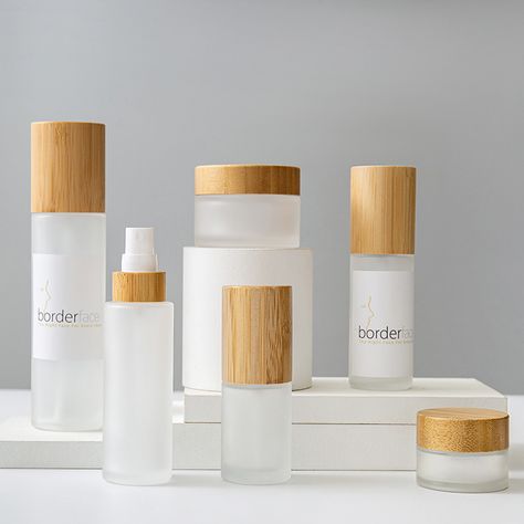 Cool Skincare Packaging, Skincare Container, Store Moodboard, Organic Skincare Packaging, Luxury Skincare Packaging, Bamboo Packaging, Body Butter Packaging, Glass Bottle Packaging, Luxury Cosmetic Packaging