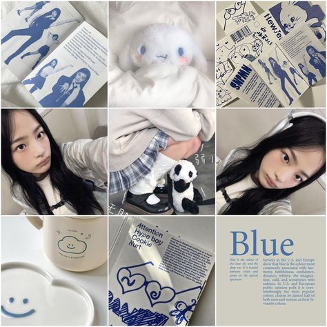 Newjeans Blue Filter, Kpop Moodboard Aesthetic, Newjeans Blue Aesthetic, Moodboards Kpop, Blue Moodboard Aesthetic, Coutteqe Aesthetic, Newjeans Blue, Blue Kpop Aesthetic, Pfp For Insta