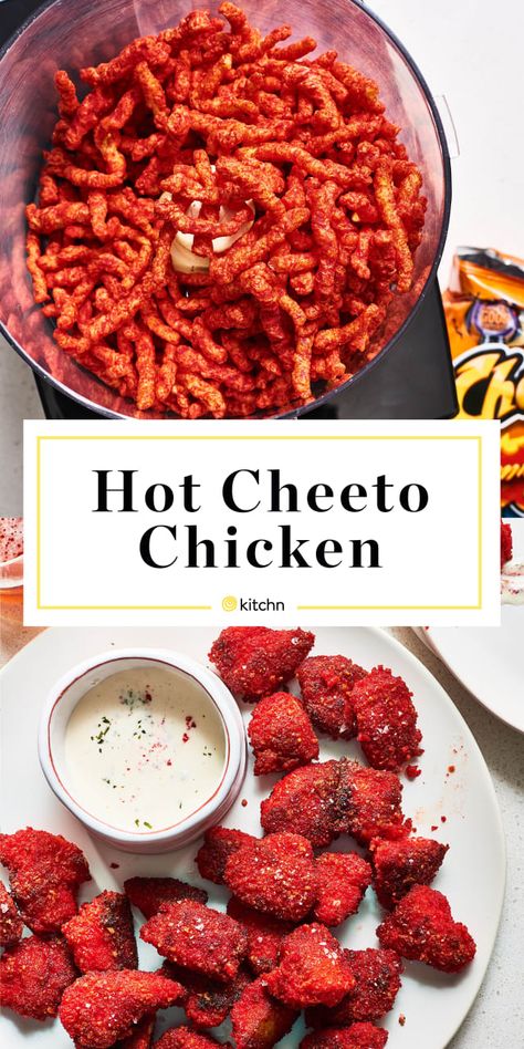 Cheetos Fried Chicken, Hot Cheeto Chicken, Cheeto Chicken, Hot Cheetos Chicken, Cheetos Chicken, Cheetos Recipe, Fried Chicken Bites, Chicken Bites Recipe, Hot Chicken Recipe