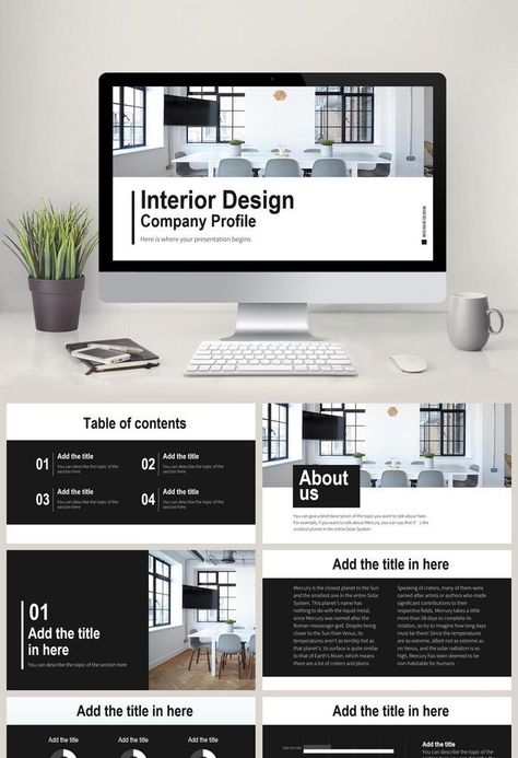 Interior Design Company Profile White#pikbest# Interior Design Company Profile, Company Profile Presentation, School Presentation, Powerpoint Design Templates, Pptx Templates, Powerpoint Template Free, Power Point Template, Interior Design Company, Word Templates