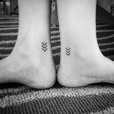 Minimalist Tattoo For Friendship, Micro Tattoos For Best Friends, Together Tattoos Symbols, Best Friend Micro Tattoos, Tribe Tattoo Friendship, Best Friend Tattoo Ideas, Friend Tattoo Ideas, Chevron Tattoo, Best Friend Tattoo