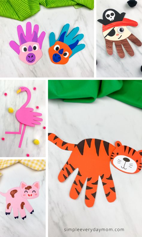 Come find all the best ideas of handprint art and crafts for kids! There's Christmas handprint crafts, animal handprint art, Father's Day, Mother's Day and more. Also find animal crafts and summer crafts!   #simpleeverydaymom #handprintcrafts #kidscrafts Art Crafts For Kids, Turkey Handprint Craft, Christmas Handprint Crafts, Kerajinan Diy, Recycled Crafts Kids, Diy Preschool, Animal Crafts For Kids, Mothers Day Crafts For Kids, Art And Crafts