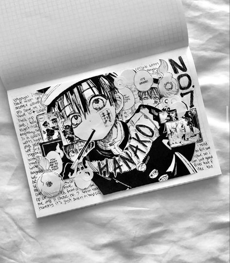 Manga Drawing Aesthetic, Cute Journal Spreads, Journal Drawings Aesthetic, Journal Spreads Aesthetic, Aesthetic Calligraphy Ideas, Anime Planner, Manga Journal, Anime Journal Ideas, Journaling Spreads