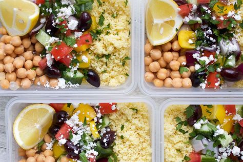 Chickpea Greek Bowl, Meal Prep Greek, Veggie Lunches, Chickpea Bowls, Kay Nutrition, Quick And Easy Meal Prep, Greek Chickpea Salad, Vegetarian Protein Sources, Greek Chickpeas