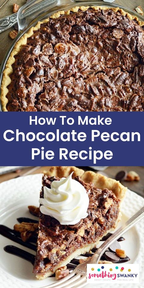 Chocolate Pecan Pie Recipe No Corn Syrup, Easy Chocolate Pecan Pie, Chocolate Chip Pecan Pie Recipe, Chocolate Pecan Pie Recipe Easy, Chocolate Fudge Pecan Pie, Pecan Chocolate Pie, Chocolate Nut Pie, Best Chocolate Pecan Pie, Fudge Pecan Pie