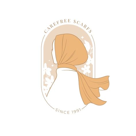 Shawl Logo Design, Scarf Logo Design Ideas, Logo Design Hijab, Hijab Logo Design Idea, Logo Tudung, Scarf Logo Design, Abaya Logo, Logo Produk, Hijab Logo