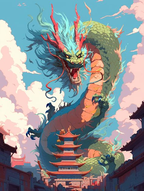 Dragon Roaring, Plant Dragon, Cute Dragon Drawing, Asian Dragon, Creature Artwork, Dragon Pictures, Green Dragon, Fantasy Creatures Art, Cute Dragons