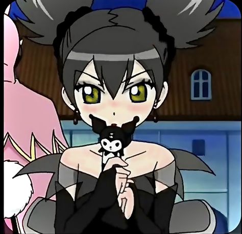 Kuromi human form anime onegai my melody edit Matching Melody And Kuromi Pfps, Kuromi Human Pfp, Kuromi Art Human, My Melody Pfp Human, Kuromi Girl Pfp, My Melody And Kuromi Human, Sanrio As Humans, Human Sanrio, Kuromi As A Human