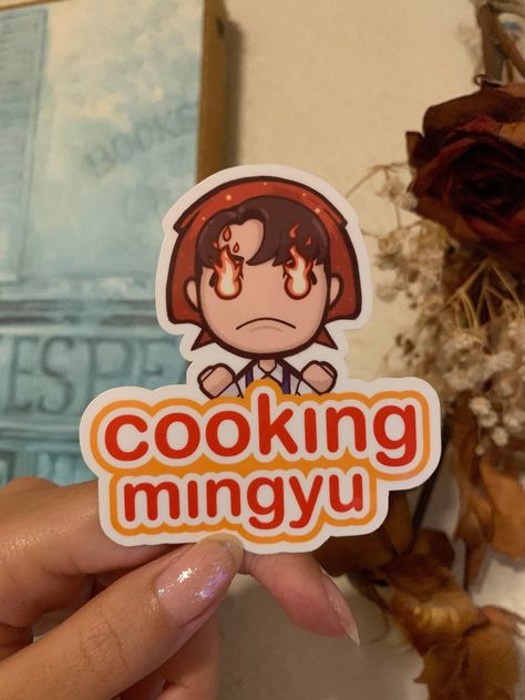 Seventeen Mingyu cooking sticker with angry face. Use this sticker to express your frustration or anger. #seventeen #mingyu #cooking . #Notebook_Name_Labels #Stickers_On_Laptop #Angry_Sticker #Notebook_Label Mingyu Cooking, Angry Sticker, Seventeen Memes, Seventeen Mingyu, Angry Face, Seventeen Going Seventeen, Seventeen Album, Seventeen Wallpapers, Mingyu Seventeen