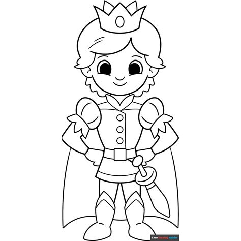 Free Prince Coloring Page for Kids Prince And Princess Drawing Reference, Easy Drawing Guides, Boracay Philippines, People Coloring Pages, Free Printable Coloring Sheets, Boy Coloring, Drawing Guides, Kids Print, Coloring Pages For Boys