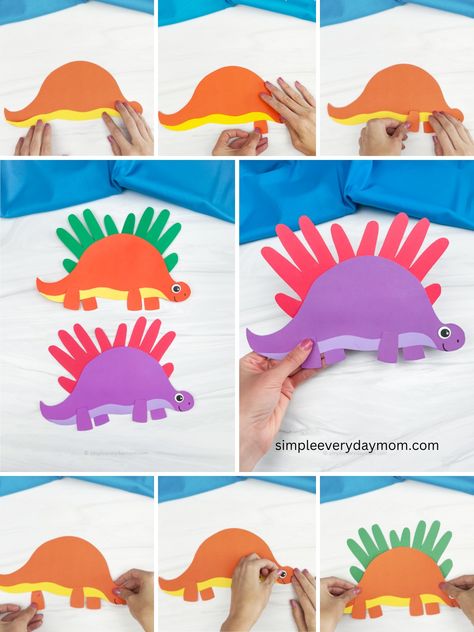 🖐️ Stegosaurus Handprint Craft ✂️... - Fun Crafts For Kids Stegosaurus Craft, Fireflies Craft, Kids Food Crafts, Mouse Crafts, Name Crafts, Handprint Craft, Preschool Themes, Cute Dinosaur, Fun Crafts For Kids